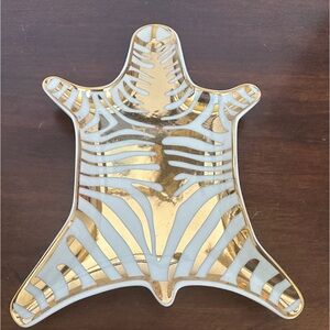 Jonathan Adler Gold Zebra Porcelain Stacking Dish, Trinket Tray